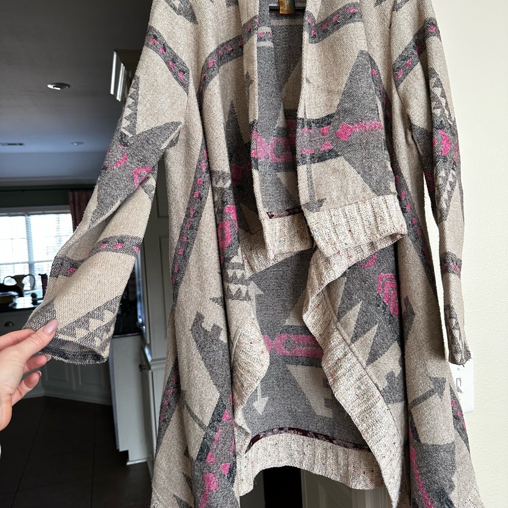 Free People Beige and Pink Cardigan